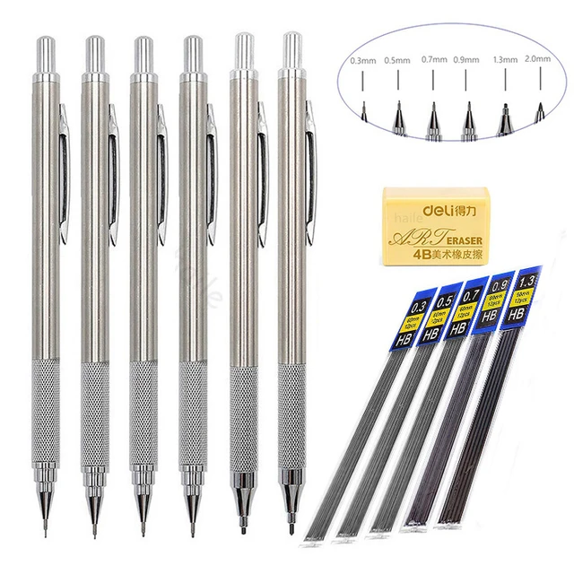 Deli Exam Mechanical Pencil Set 2B 2.0mm With 1 EXAM Eraser 1 Box of 2.0