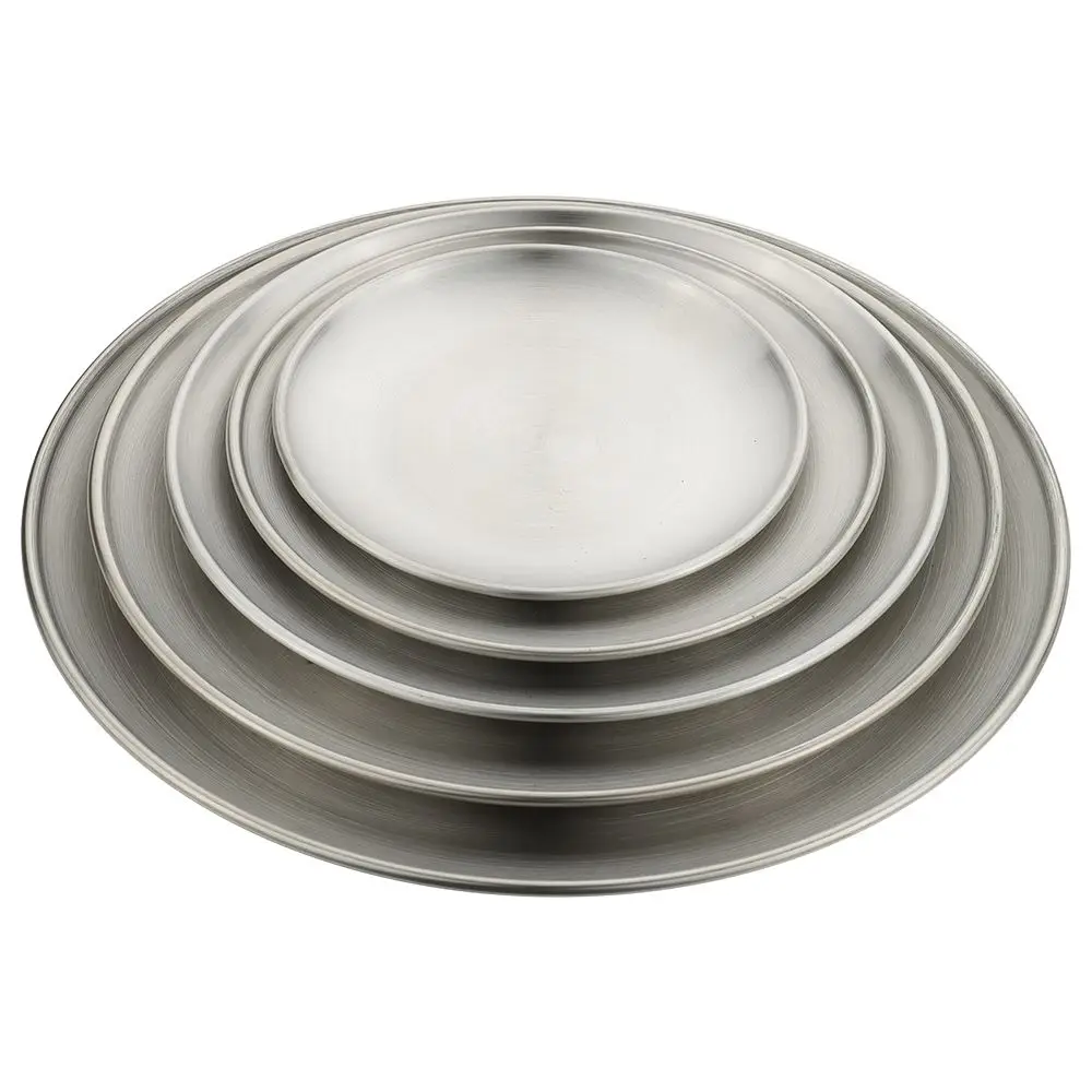 Stainless Steel Bone Spitting Dish 14/17/20/23/26CM Gold Silver Shallow Tray Metal Dining Disc Round Plate Dessert Tableware dining dish