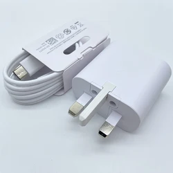 Enhanced Fast Charging 25W USB - C Wall Charger with UK Plug - White UK and Cable