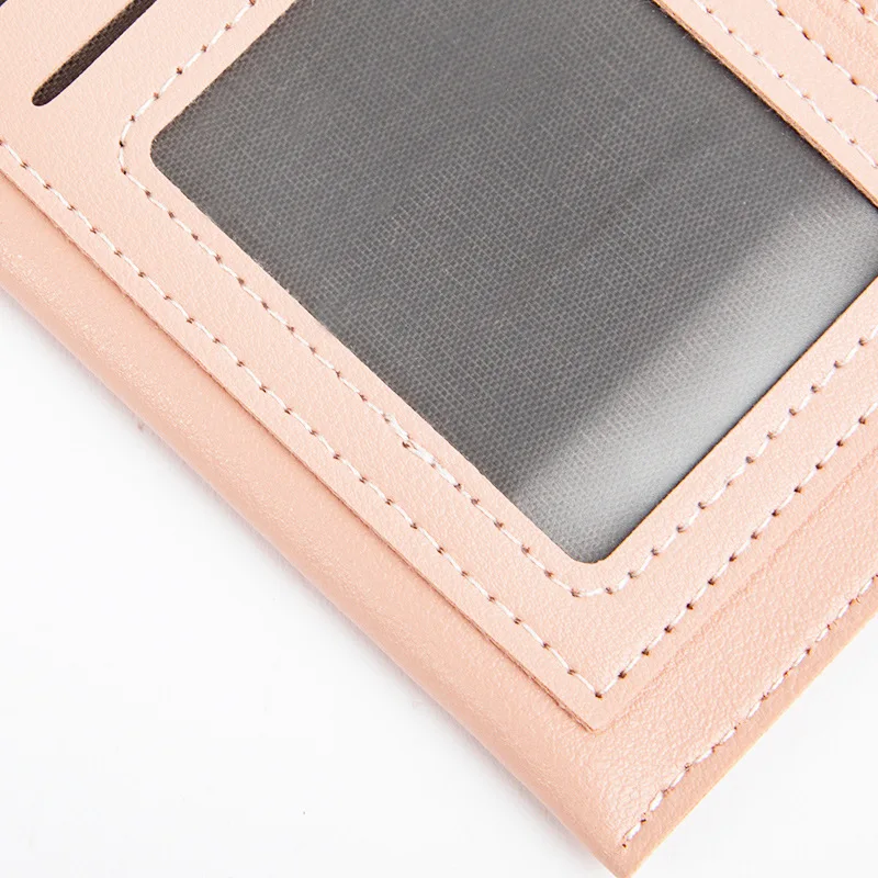 Women's Card Holder Wallet with Zipper, PU Leather Splicing Contrast Color, Small Fresh ID Card Coin Purse, Newest Design