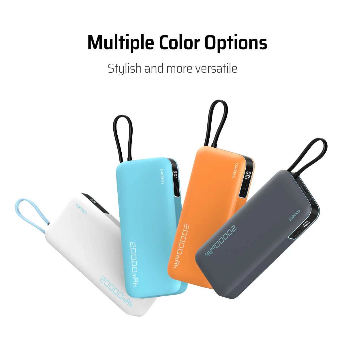 CUKTECH Power Bank 20000mAh 55W Max Cavo integrato CP25 PB200N Ricarica rapida bidirezionale per MacBook Pro iPhone 15 Xiaomi Auricolari - Image 6