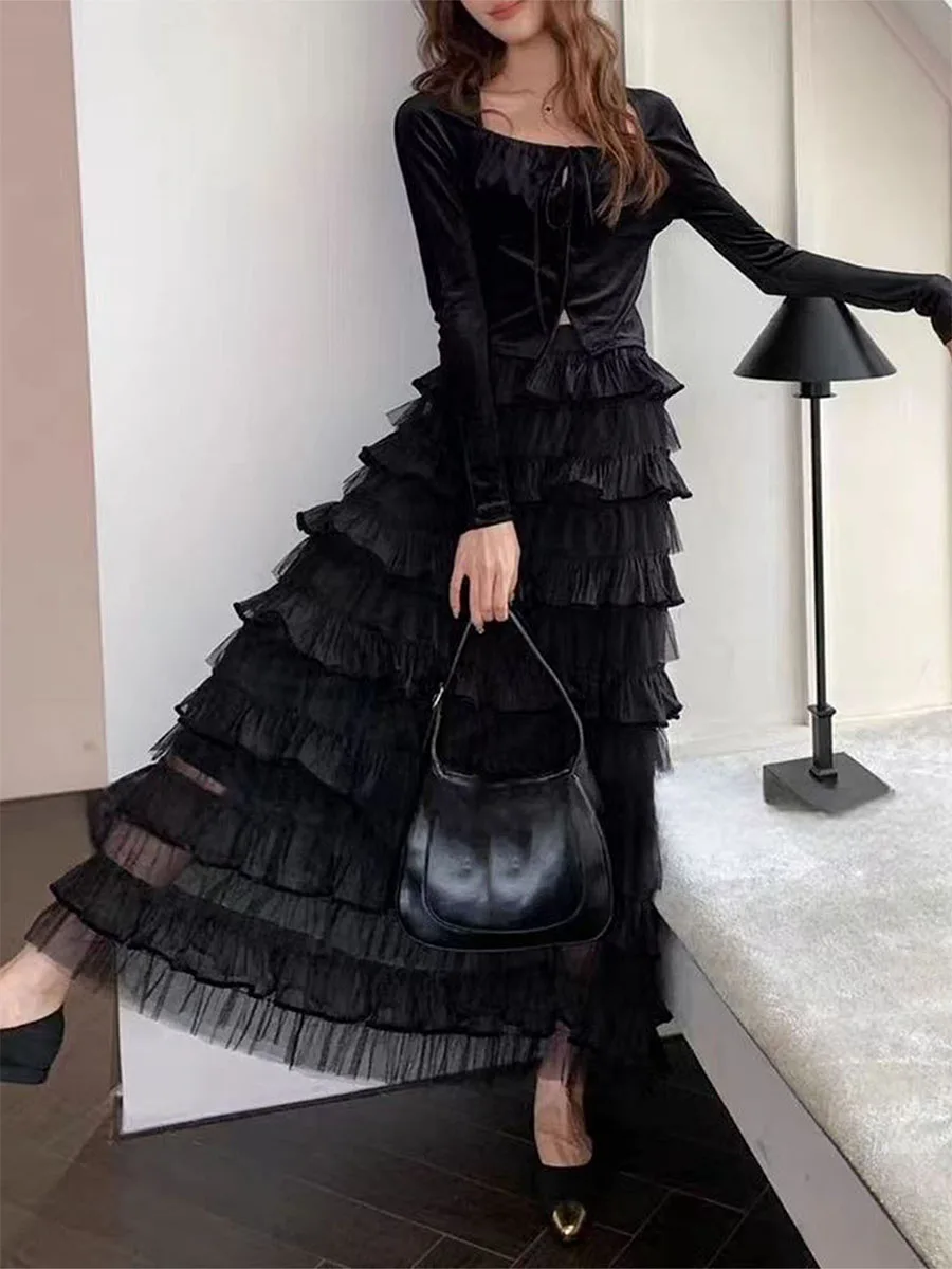 

Women s Tulle Skirt High Waist Mesh Skirt Layered Yarn Skirt Ballet Prom Party Tulle Tutu A-Line Midi Skirt Pleated Swing Long