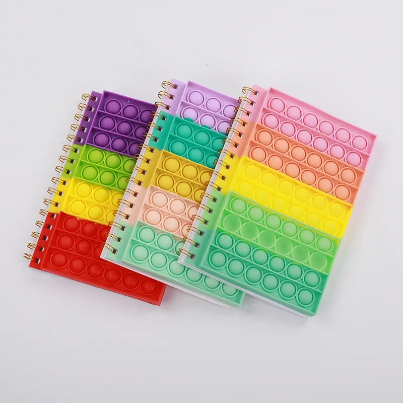 Fidget Notebook A5 Silicone Push Pop Bubble antistress copertura sensoriale blocchi per scrivere articoli di cancelleria scuola portatile regali per ufficio