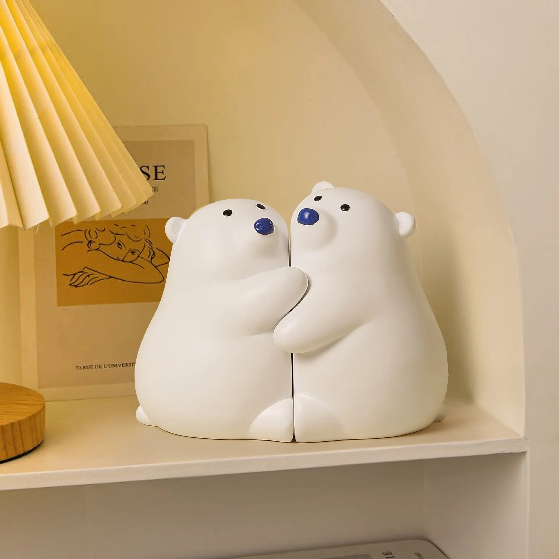 Lovely Bear Bookend Bunny Book Ends Book Stand Holder Decorative Bookends for Desk Office Home Shelf Ornament summer women slipper cloud design lovely cartoon sandals female couples outdoor eva thick platform rebound sole beach home shoes