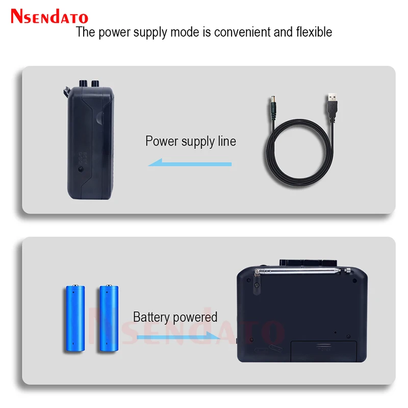 Portable Cassette Radio Player Recorder Tape FM AM 3.5MM Radio Cassette Player with Built-in Speaker in the NO PC