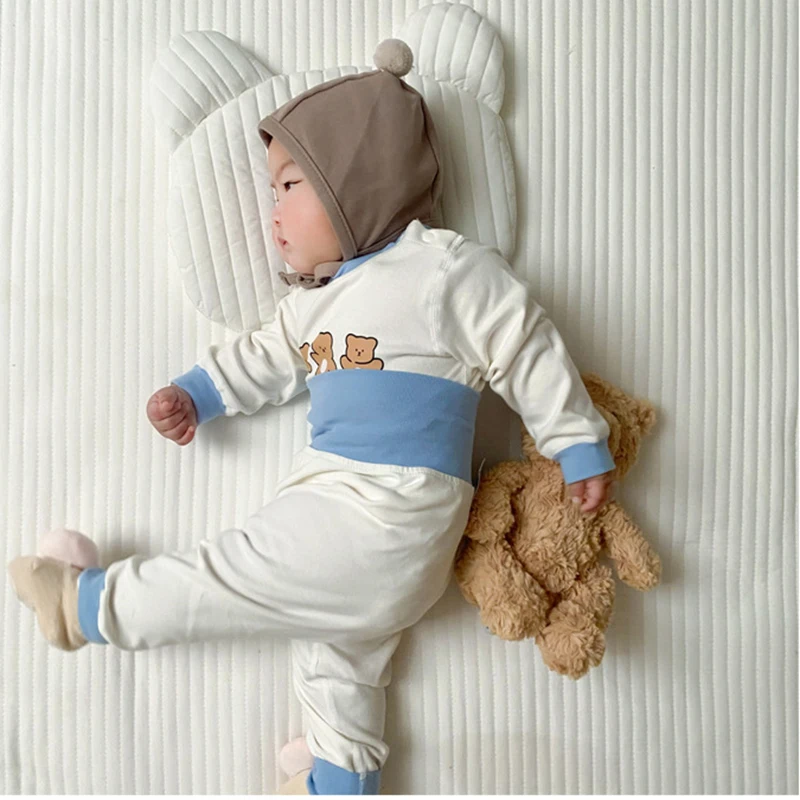Newborn Kids Girls Underwear Baby Boys Clothes Cotton Long Sleeves Pajamas Cute Bear Toddler Infant Homewear Two Piece Sleepwear