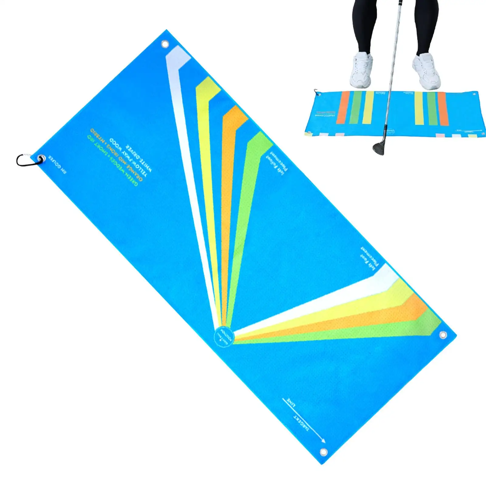 Golf Swing Station Towel Double-sided Putting Guide Club Positioning And Path Towel Chipping / Pitching Training Mat For Golf