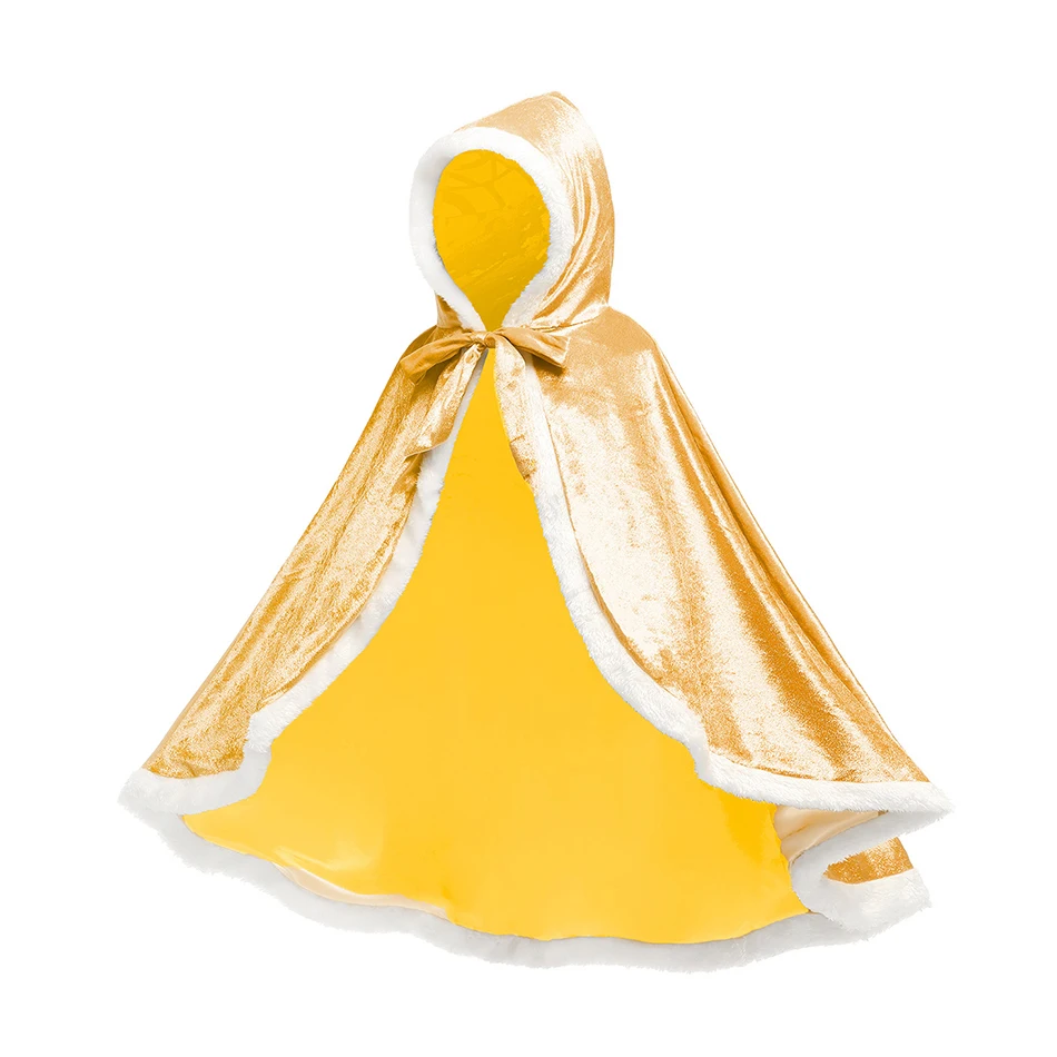 Princess cute hooded solid cloak girl kids winter cape Christmas birthday Halloween carnival party costume cosplay accessory princess costume,kids clothes