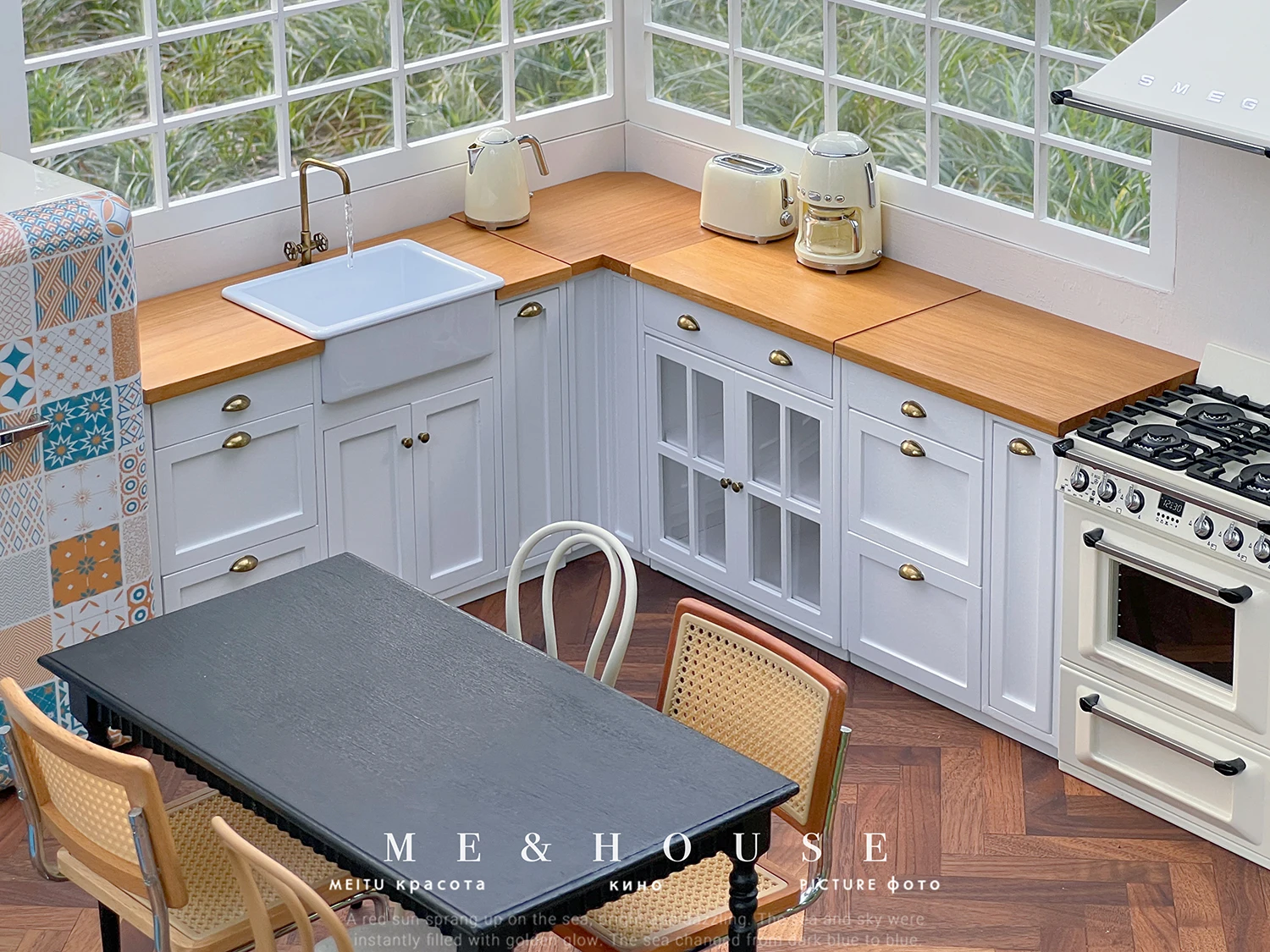 1/6 bjd ob11 miniature dollhouse furniture Mini model Kitchen cupboard set（Hanging cabinet is not included） 3