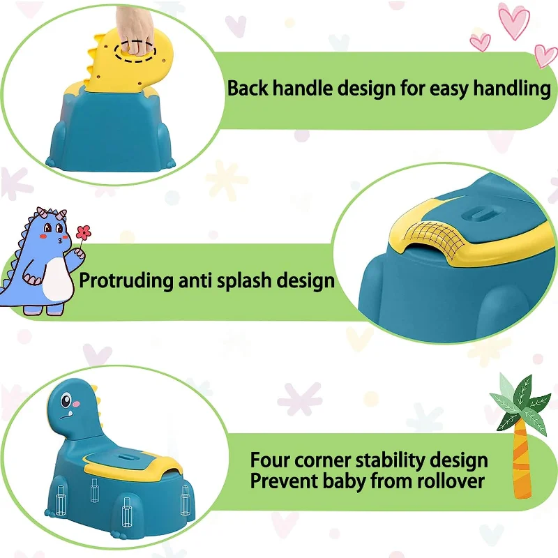 Kids Portable Potty Training Toilet, Cartoon Potty Training Seat, Toddler Potty Chair for Baby Boys and Girls, Non-Slip, PP 2