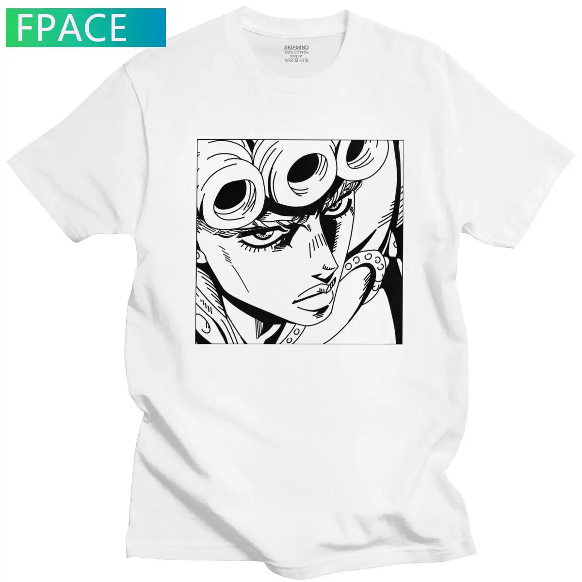 

JoJo Bizarre Adventure T Shirts Men Pure Cotton Giorno Giovanna Tee Tops O-neck Short Sleeve Printed Japanese Manga T-shirt Gift