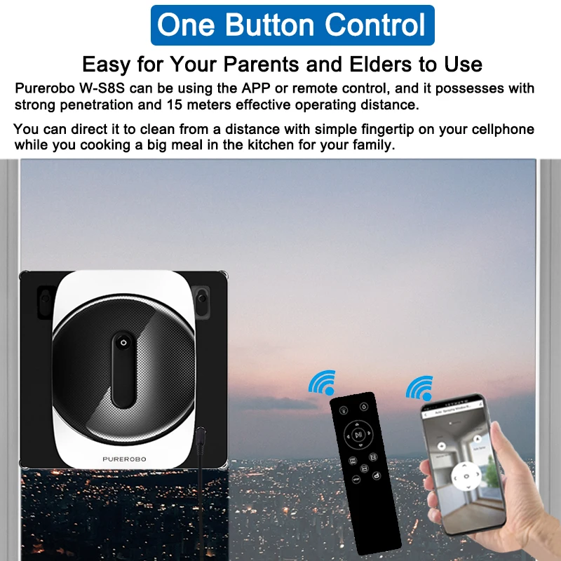 Purerobo W-S8S window cleaning robot with APP vacuum cleaner window cleaning robot window cleaner electric glass for home 2
