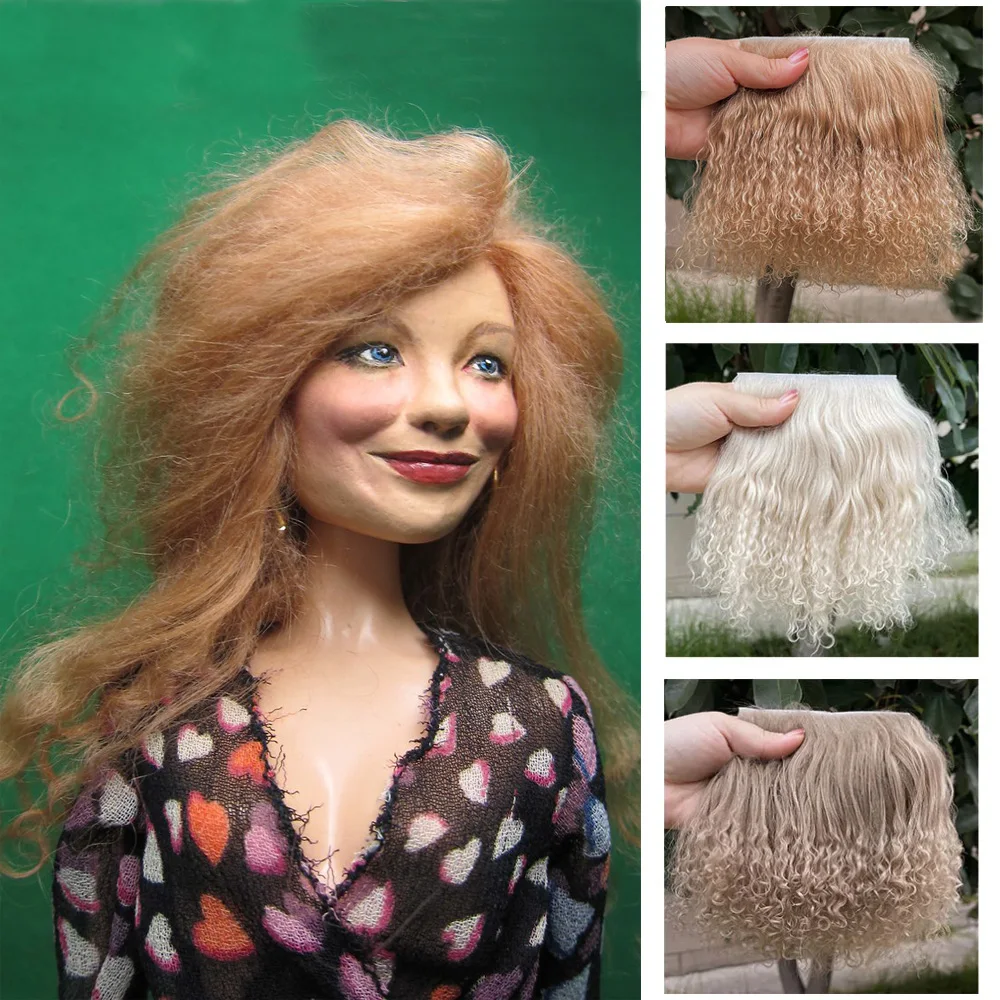 Basic Color Wool Roll For Dolls Doll Dress-up DIY Wig Doll Modification Wig Reroot Wigs 1pc 5*10cm/1.97*3.94inch wool roll