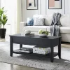 Lift Top Coffee Table with Storage Shelf, Black wood finish 3