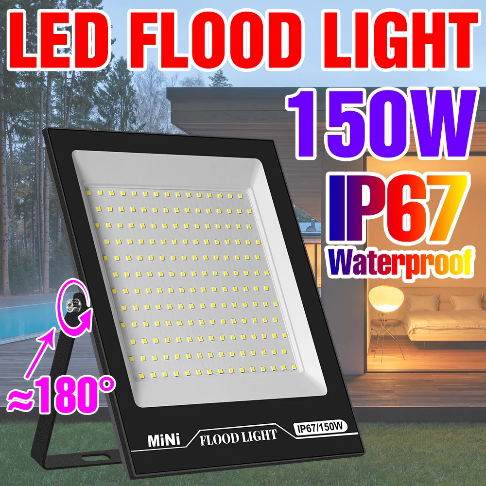200W LED Projector Floodlight Reflector Spotlight IP67 Waterproof Wall Lamp AC220-240V Outdoor Lighting Garden LED Street Lamp