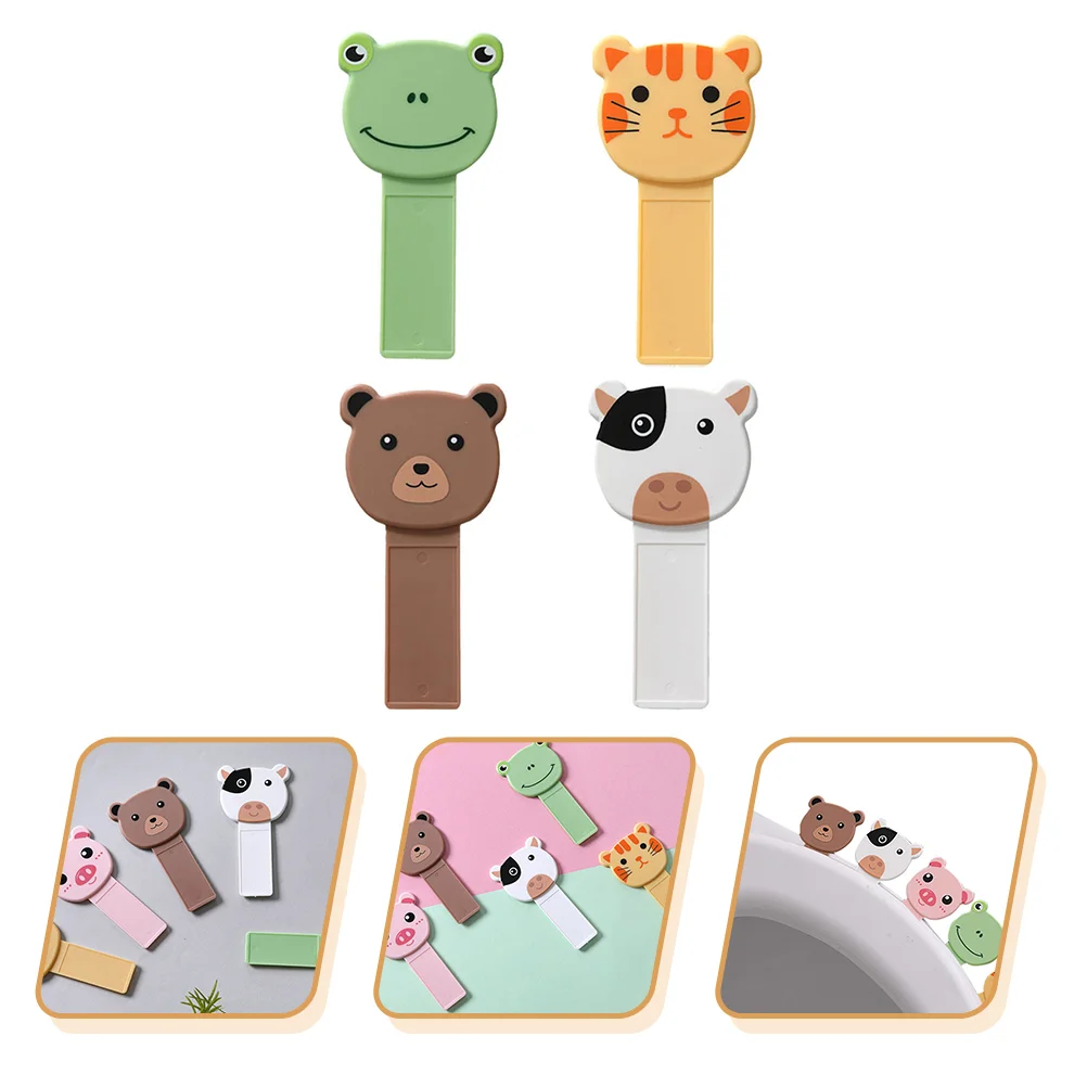 

4 Pcs Toilet Stool Squat Adult Lid Seat Cover Lifter Accessories Straps Uncover Self-adhesive
