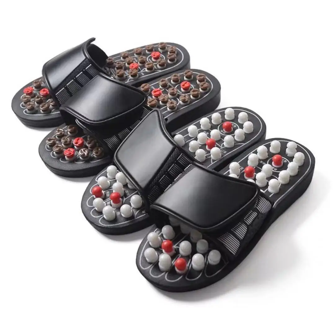 Massage Slippers Foot Reflexology Acupuncture Therapy Massager Walk Stone Shoes Acupuncture Cobblestone Massageador Sandal women slippers men slippers flying woven slippers