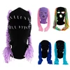 Warm Winter Caps Knit Beanie Hat Pranky  Decor Balaclava Knitted Caps Full Face Ski Masks Soft Headwear for Women 1