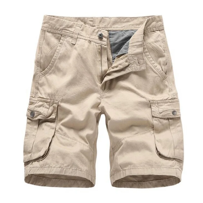 

Summer Cargo Shorts Men Multi-Pocket Knee Length Tide Shorts Male Multi-Pocket Shorts