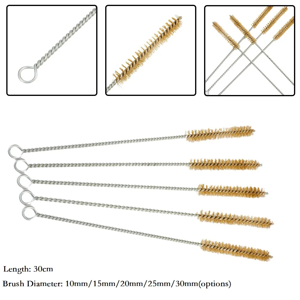 10 Pcs 6mm Diameter Brass Wire Tube Brush Cleaning Tool 30cm Length