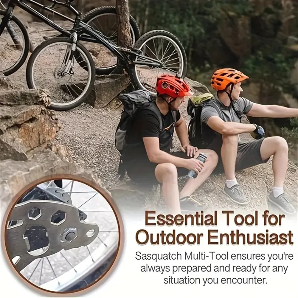 1pc Stainless Steel Monkey & Sasquatch Survival Tool Card Keychain - Durable, Multifunctional, Rust-Resistant - Perfect for Outd 4