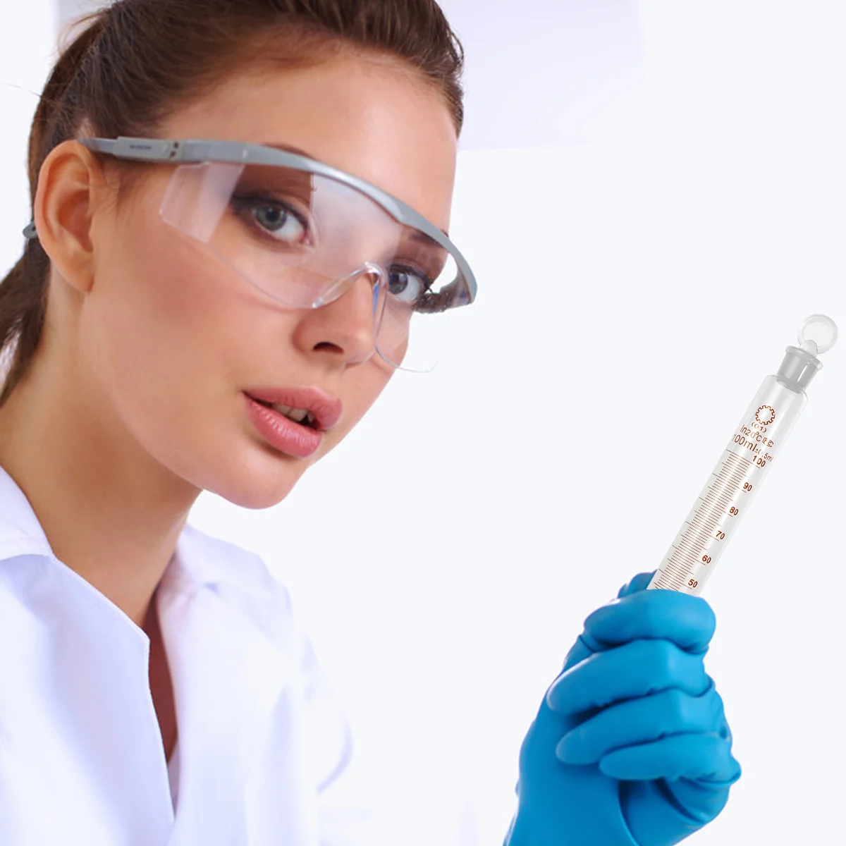 

Graduated Cylinder Glass Measuring for Lab Stoppered with Scale Experiment Plug