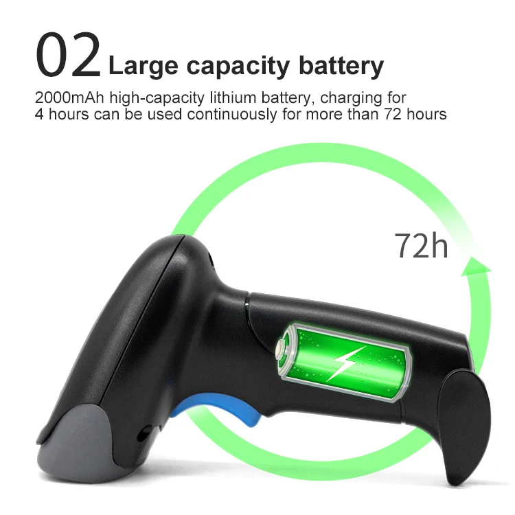 2D Barcode Scanner Portable Wired/Wireless Bluetooth Reader Handheld QR Code Scanner 1D 2D Barcode Reader For PDF417 U26