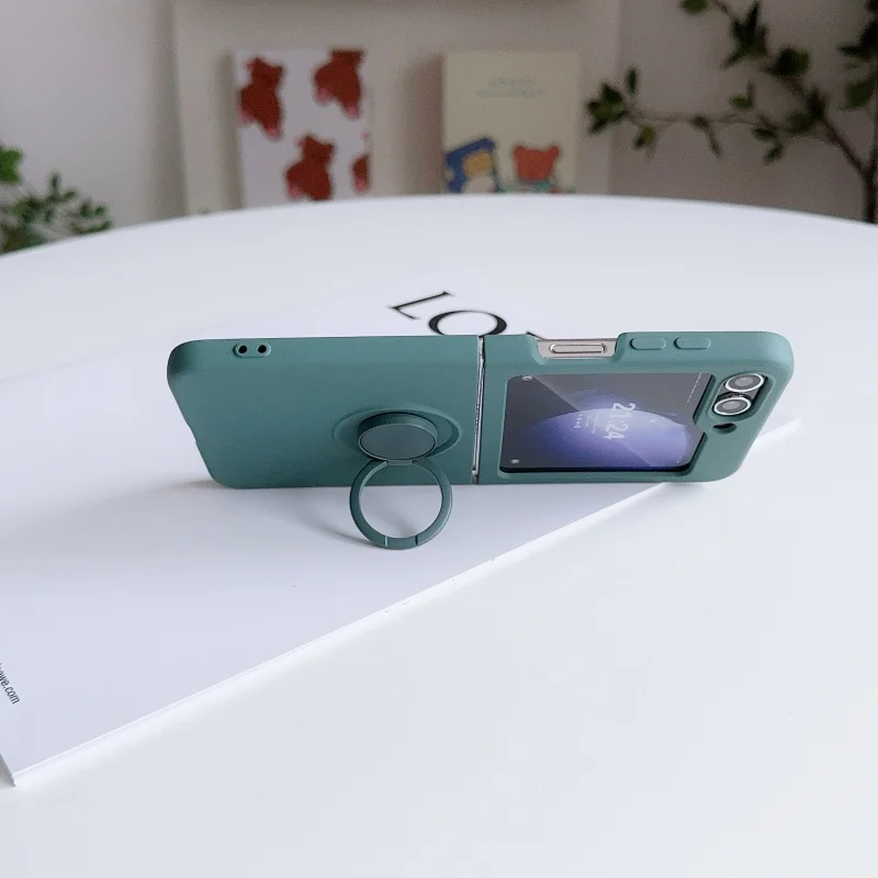 Luxury Candy Color Ring Holder Phone Case - Shockproof Hard PC Protective Cover