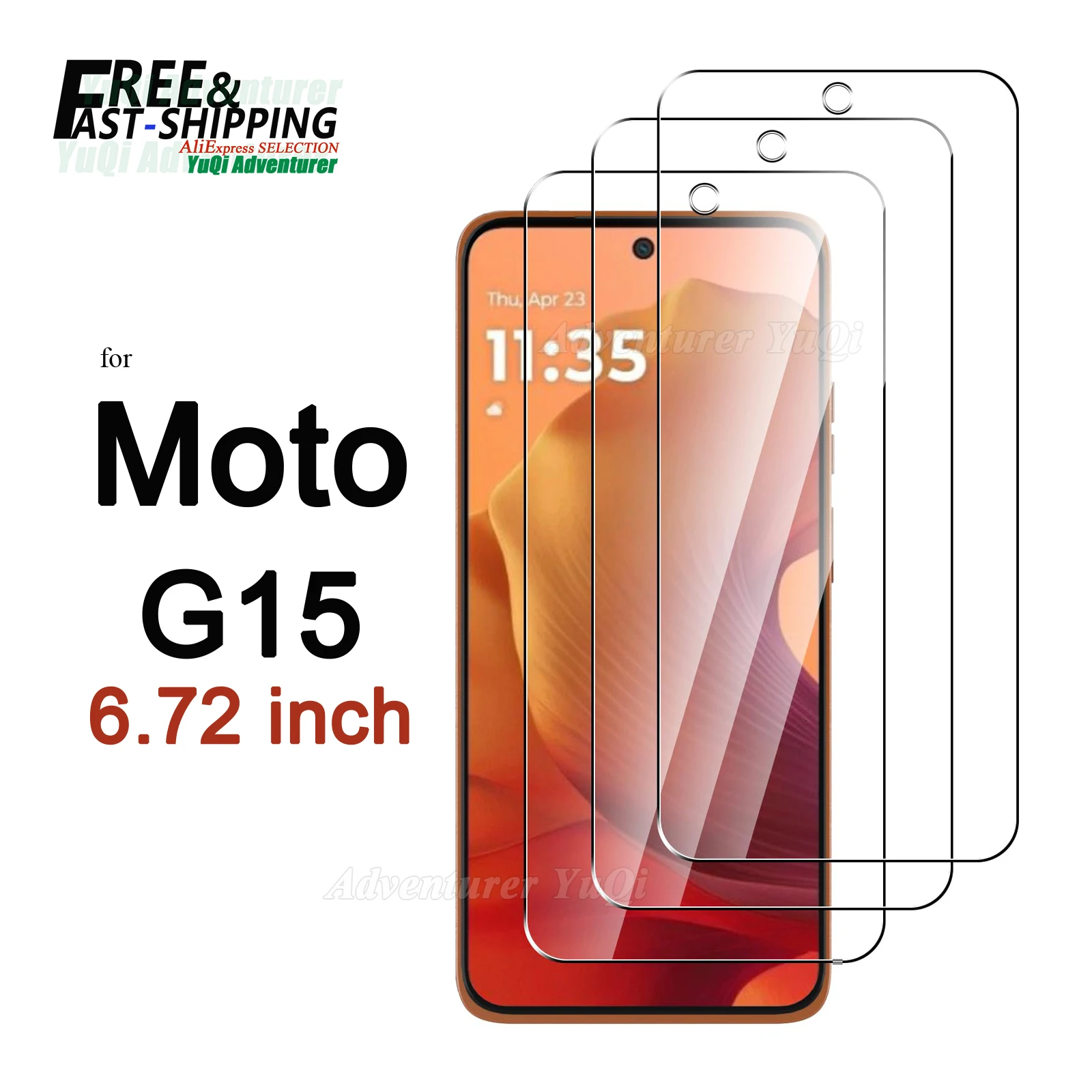 Premium Tempered Glass HD Screen Protector - 6.72 inch, Crystal Clear, 9H Anti-Scratch, Case-Friendly Design