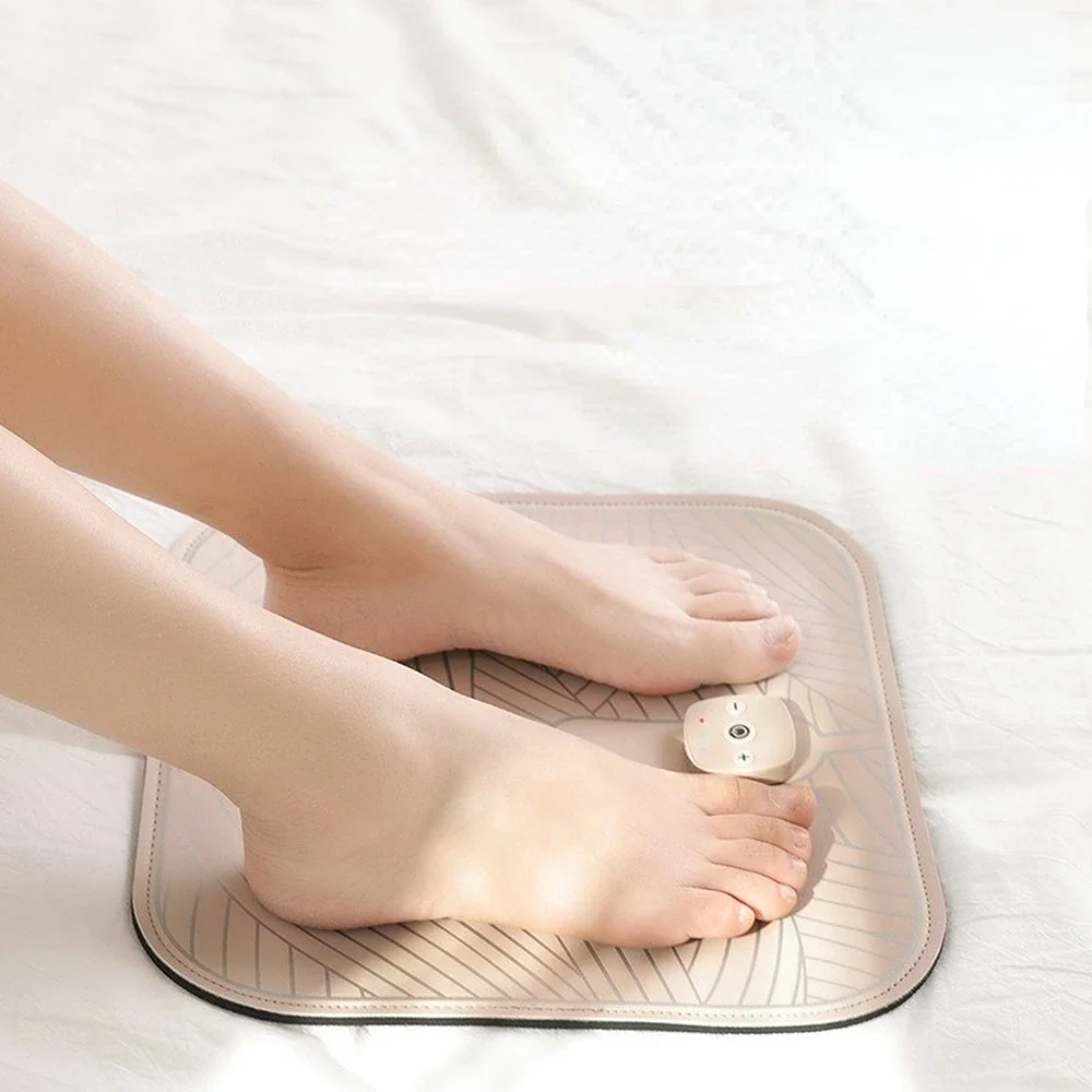 

Foot Massager Pad Electric EMS Feet Muscle Stimulator Tens Acupuncture ABS Pulse Massage Mat Relaxation Relieve Pain Health Care