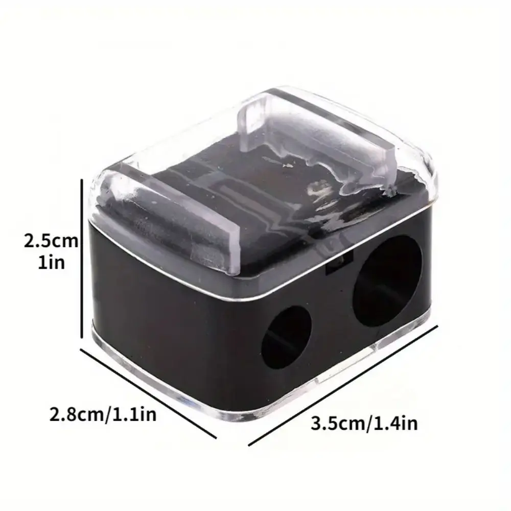 Pencil Sharpener 1pc Mini Portable Multi-function Double Hole Suitable for Eyeliner Pencil Eyebrow Pencil and Cosmetic