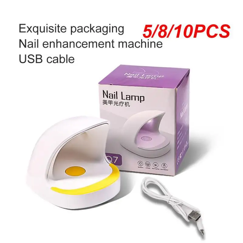 

5/8/10PCS Nail Polish Dryer 3 Lamp Beads Safe For Manicure Phototherapy Machine Nail Art Popular Shark Lamp Portable Small
