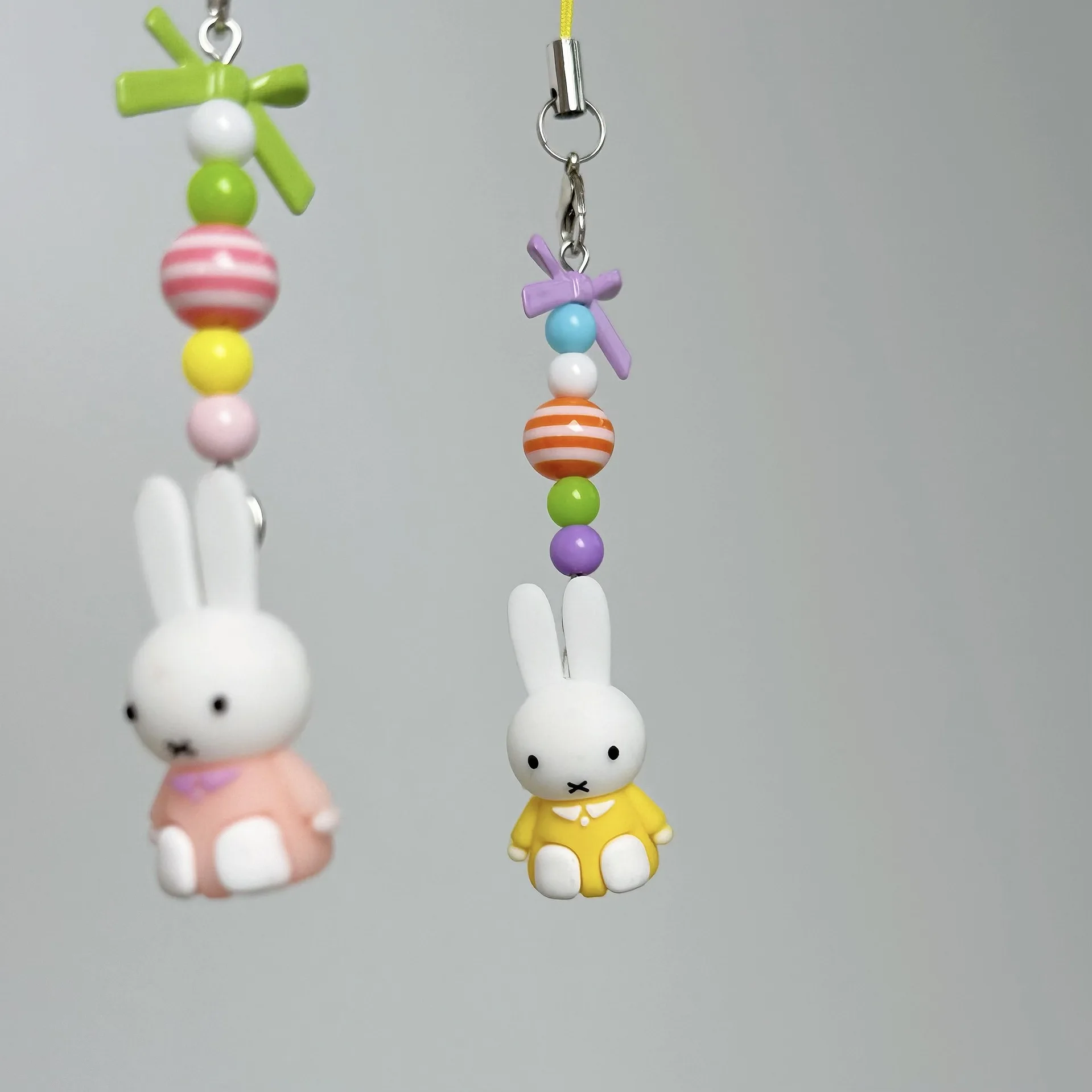 Miffy Handykette Hochwertige Anime-Cartoon-Schleife Niedliche Puppe Hasen-Puppe Kreativer Paar-Schulranzen-Schlüsselanhänger Anhänger – Detail 7