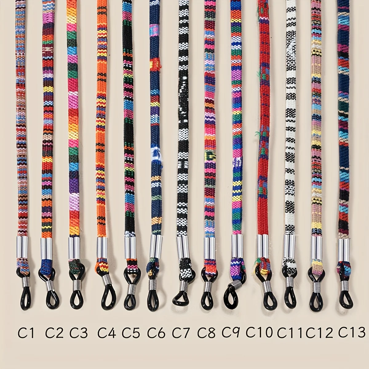 3개 안경 선글라스 면 목걸이 스트랩 고정 스트랩 안경 걸이 목걸이 고급 민족풍 로프 안경 체인