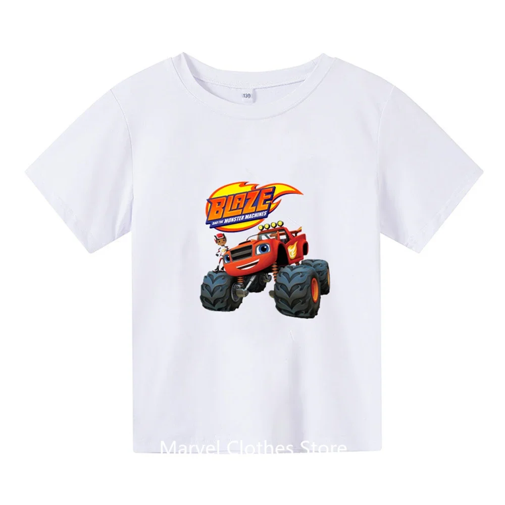 Blaze And The Monster Machines Cartoon Kids Divertenti T-Shirt Neonati Cool Summer T Shirt Bambini Top Ragazze Vestiti Tees