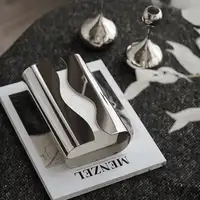 Nordic Stainless Tissue Case Mirror Napkin Holder Silvery Napkin Box Desktop Tissue Box Table Decoration Kitchen Accessories 1