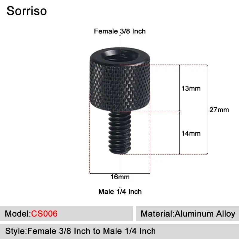 Threaded Screw Adapter LUORNG 6PCS 1/4"-20 Female To 3/8"-16 Male Easy Mount Convert Screw Adapter For DSLR Tripod Monopod, 1/4 Inch To 3/8 Inch Tripod Thread Adapter