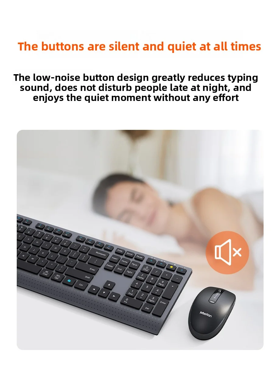 Kabellose, wiederaufladbare Maus-Kombination (2,4 GHz/Bluetooth) und Tastatur in Standardgröße mit Multifunktionstasten für Windows-PCs und Office-Anwendungen_voghion.com