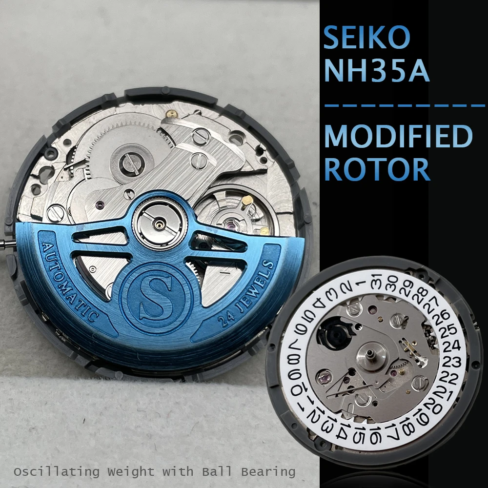 Modified NH35A Automatic Mechanical Movement with Blue Metal