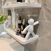 Bathroom Self-adhesive Shampoo Shelves Shower Towel Storage Rack Cosmetic Toilet Organizer Home Decor Kitchen Plastic Rack 1Pc 6