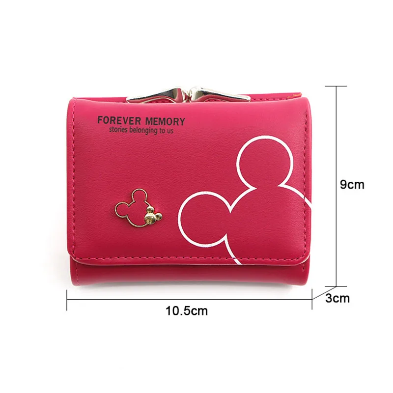 Disney Cartoon Mickey Mouse Wallet for Women's PU Leather Coin Purse Woman Mini Short Wallets Girls Bags Fashion Accessories 2