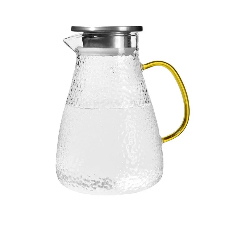 1.8L Cold Glass Water Jug Transparent Heat Resistant Water Pot With Handle Large Capacity Refrigerator Water Kettle Pitcher