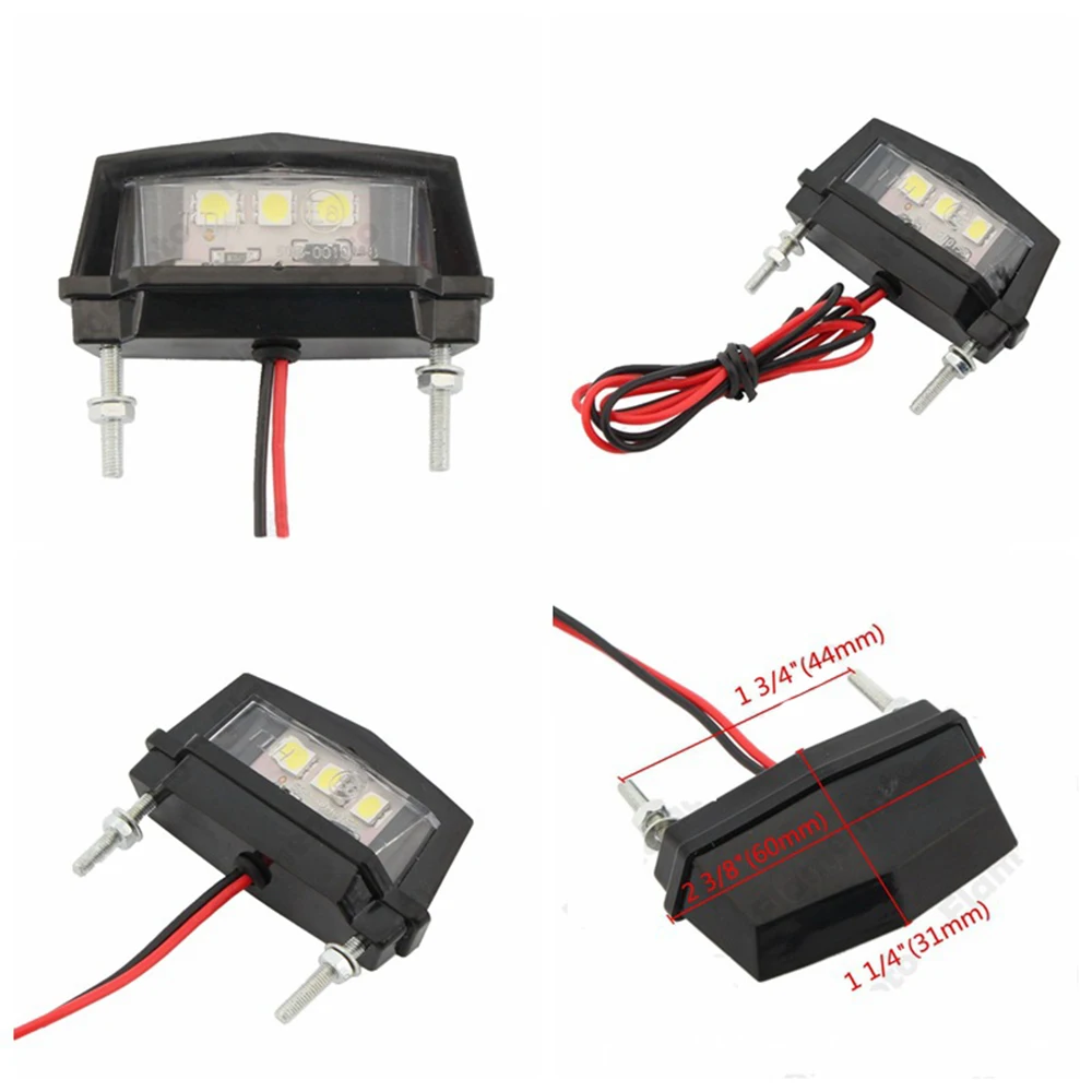 Universal Motorcycle LED Tail Light Plastic License Plate Lamp