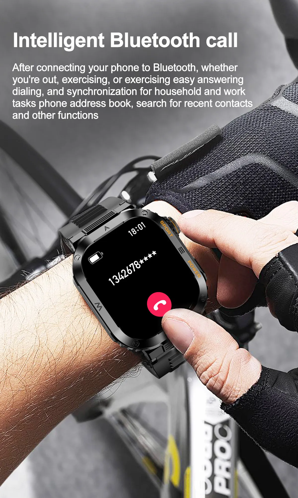 Rugged Military Smart Watch Ip68 Waterproof For Android IOS XIAOMI