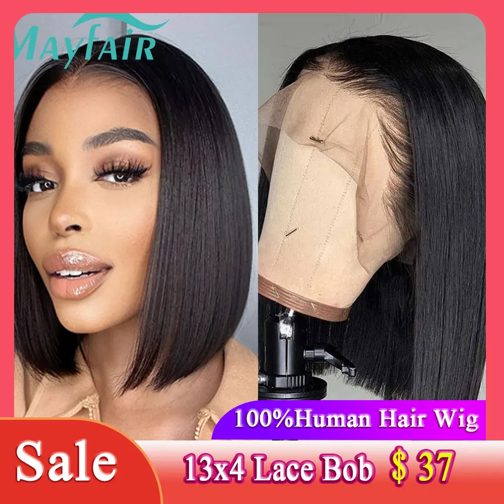 BoneStraightTPartShortBobWigNature4x4LaceClosureHumanHair