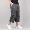 Men's Cargo Shorts Summer Loose Casual Pants Elastic Waist Large Size Outdoor Jogging Sweatpants Trend Multi Pockets 1