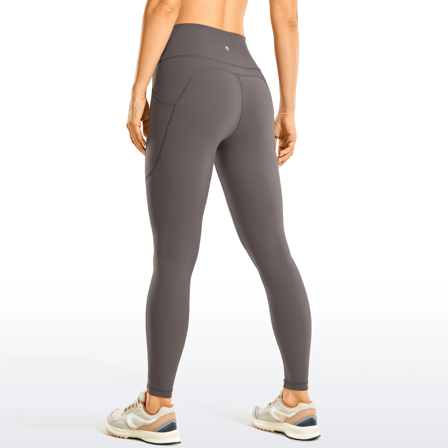 CRZ YOGA Women's Brushed Naked Feeling Workout Leggings 25 Inches - High Waist Matte Soft Yoga Leggings with Pockets