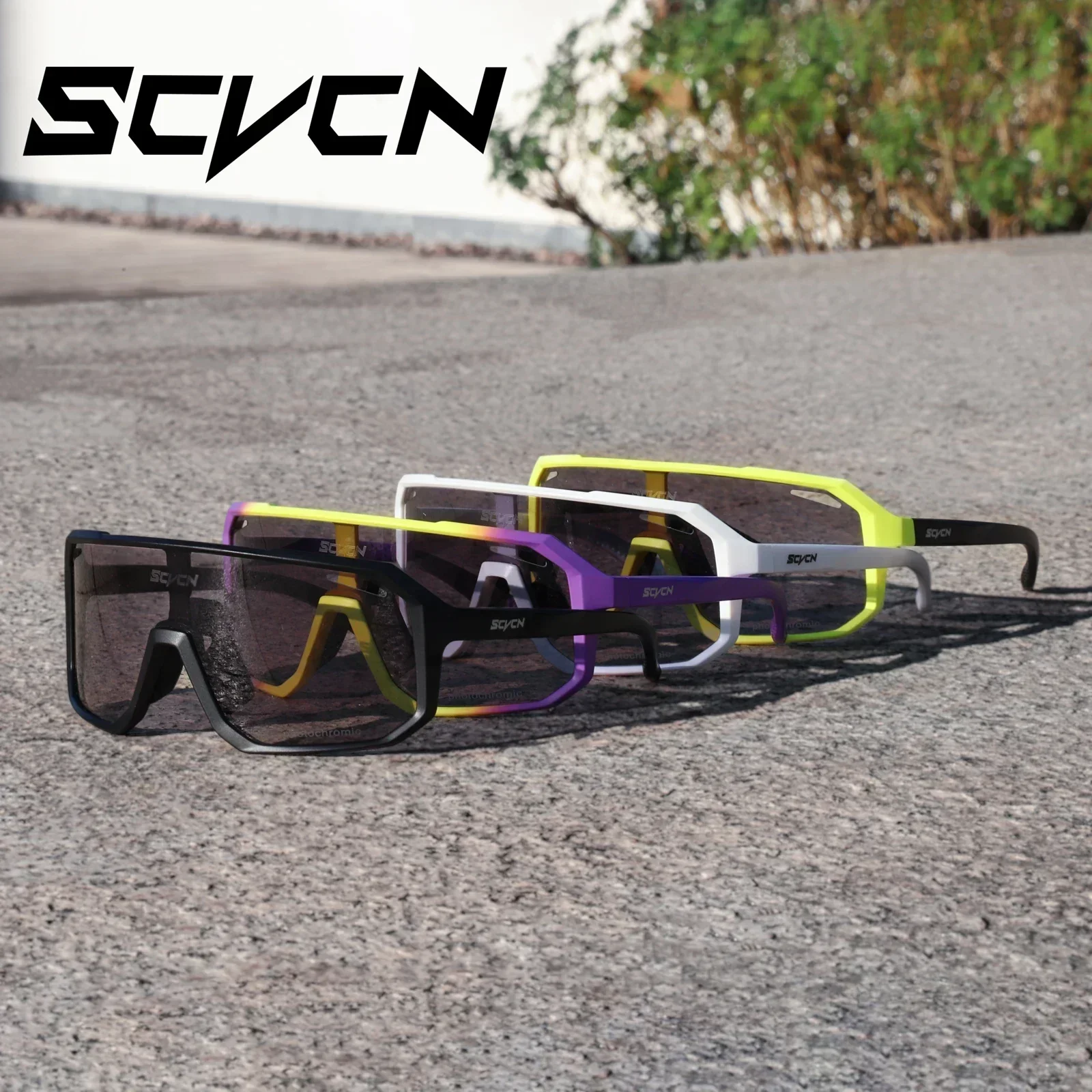 Scvcn Photochromic Fishing Sunglasses Outdoor Camping Driving Goggle Road MTB Mens Women's Cycling Bike Glasses UV400 Protection