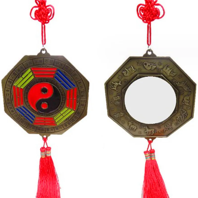 1PC Bagua Mirror Chinese Feng Shui Bagua Mirror With Chinese Knot Tassel for Office Family Protection Automobile Decoration 3