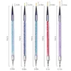 5pcs/Set 2 In 1 Dual-Ended Nail Art Liner Brushes With Crystal Handle Professional UV Gel Dotting Painting Drawing Pen DIY Tools 6